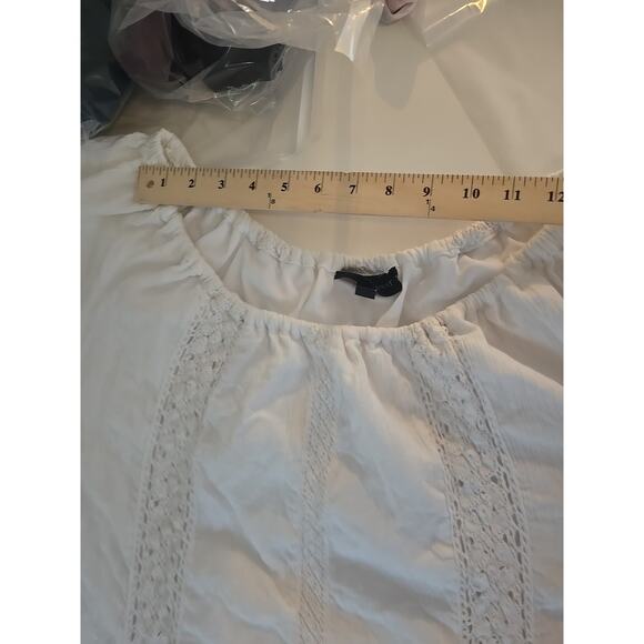 Lane Bryant Eyelet Shirt Dress 22 / 24 White Western Cottage Coquette Fairy - Picture 3 of 7